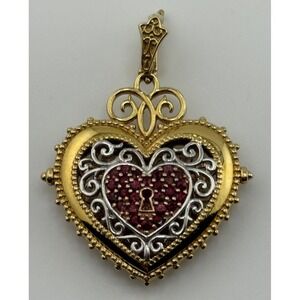 Dallas Prince Sterling Silver Vermeil Heart Padlock Design Pendant